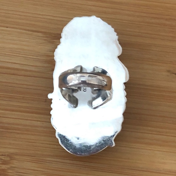 $226  Signed Large Native American Estate Ring  Signed RN (or RM) Size 9 & 3/4 - Picture 8 of 9